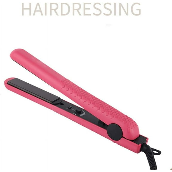 Professional Ceramic Flat Iron Hair Straightener - 1 Inch, Heats Up in 15 Seconds, Creates Silky Smooth Hair, Easy to Use, Compatible with 110V-220V, Automatic Shut-Off (Pink)