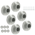 thumbnail image 4 of 6-Pack Concave Wall Door Stoppers, Brushed Satin Nickel Door Knob Bumpers with Rubber Inserts for Wall Protection, 4 of 5
