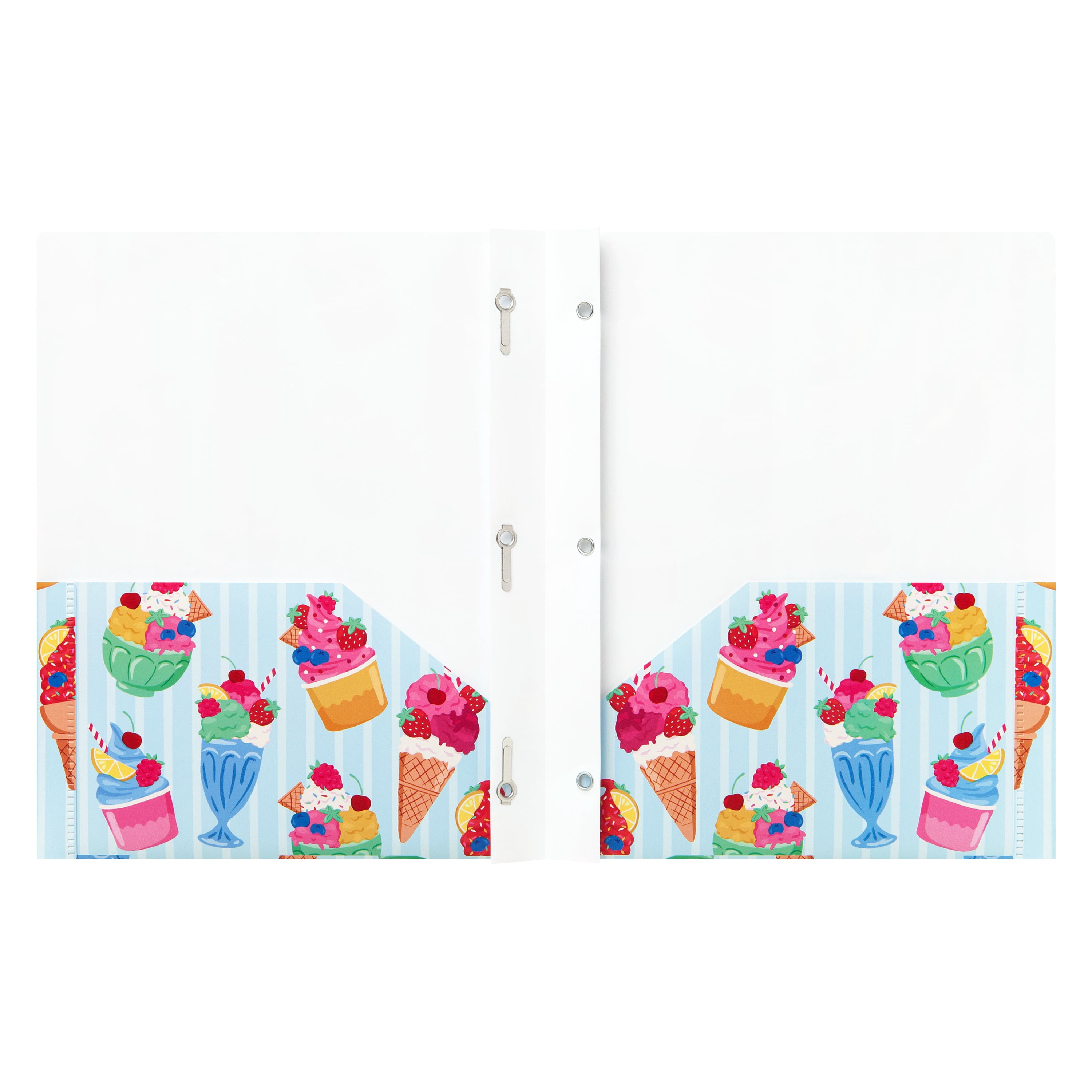 Pen+Gear Folder, 9.3"x 11.6", Blue Desserts, Poly with Prongs, 2 Pockets