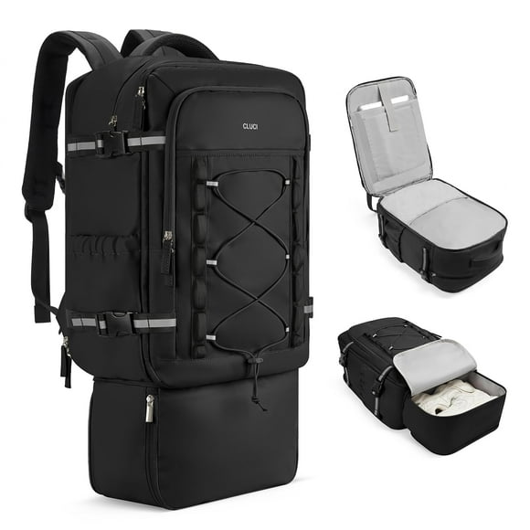 CLUCI Sac à Dos de Voyage 30L, Sac à Dos Imperméable pour Ordinateur Portable 17,3 Pouces, Sac à Dos Cabine avec Compartiment à Chaussures, Sac de Voyage Durable et Extensible, Grand Sac à Dos de Randonnée