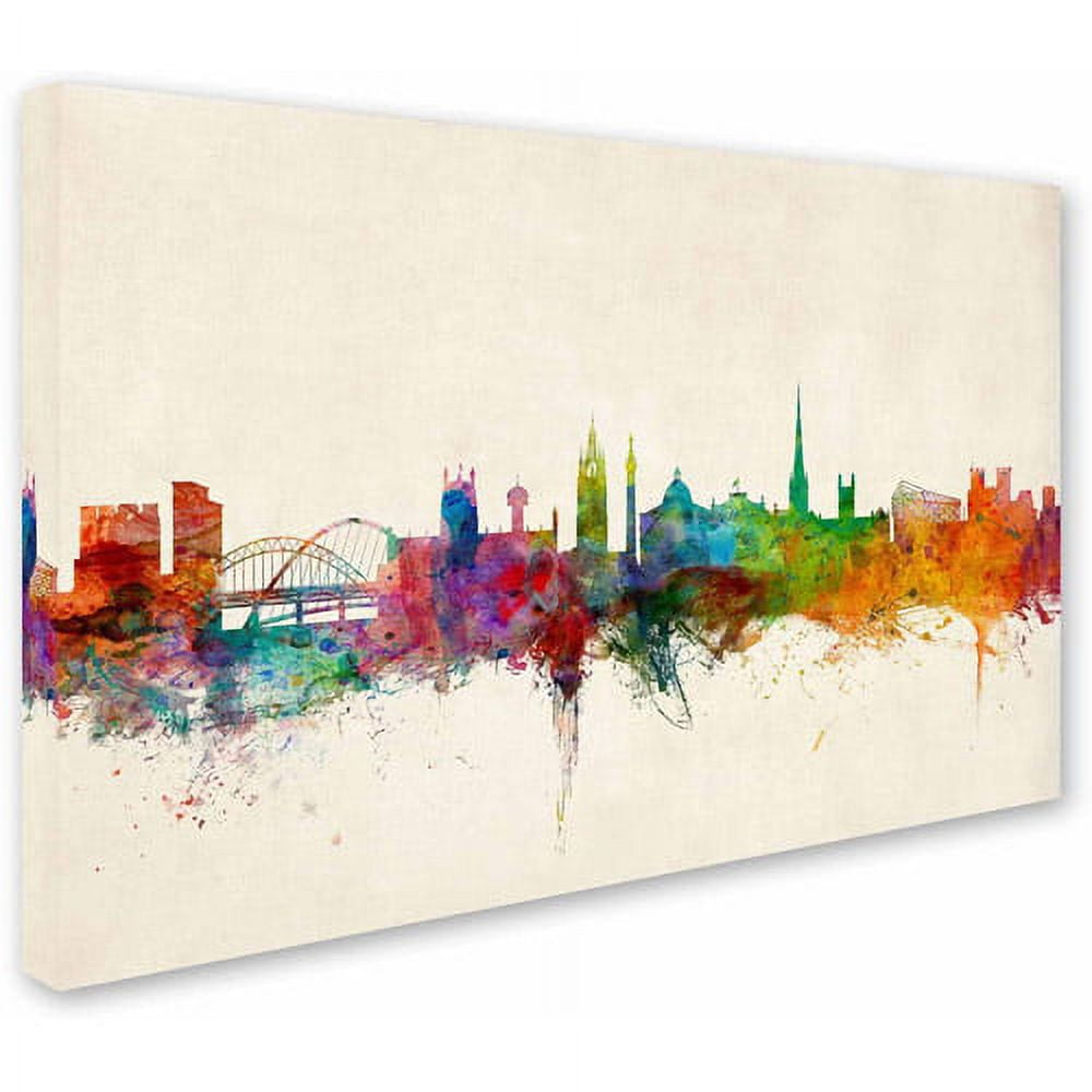 Trademark Fine Art "Newcastle England Skyline" Canvas Art by Michael Tompsett