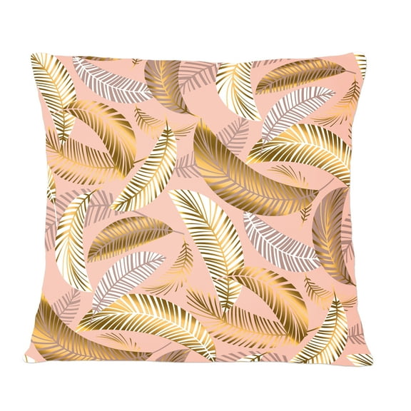 Designart Golden Tropical Pattern V' Mid-Century Modern Throw Pillow - 12x20