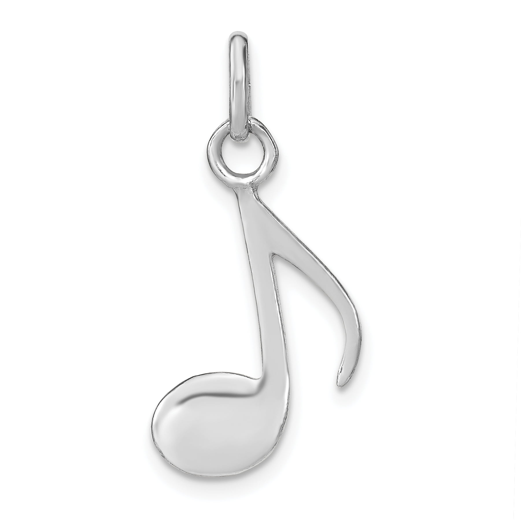 12mm x 22mm Solid 925 Sterling Silver Music Note Pendant Charm 