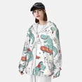 thumbnail image 4 of Picia Music Lover Dinosaur Women's Men's UPF 50+ Sun Protection Hoodie Shirt Long Sleeve SPF Fishing Outdoor UV Hiking Lightweight Shirts-3X-Large, 4 of 9