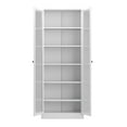 thumbnail image 6 of Tcbosik 72" Tall Storage Cabinet with 2 Glass Doors, Metal Display Cabinet with Adjustable Shelves, Kitchen Pantry Cabinet, Floor Standing Cupboard for Living Room, Dining Room, White, 6 of 10