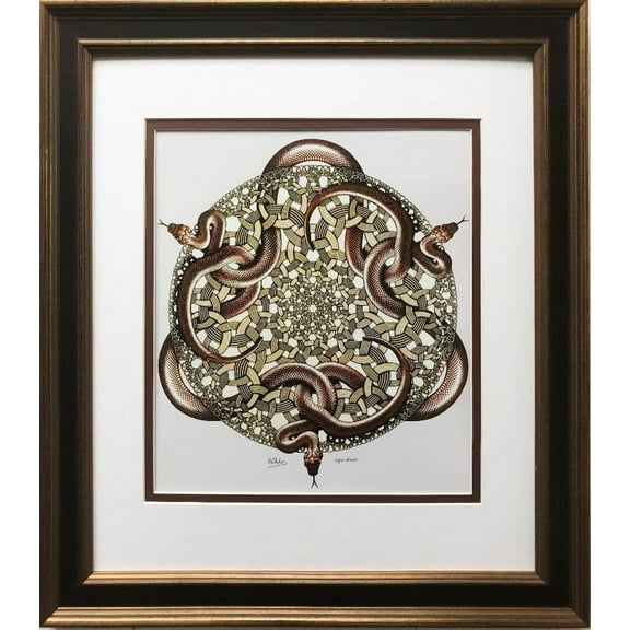 M.C.Escher "Snakes" 1969 CUSTOM FRAMED Art Generic
