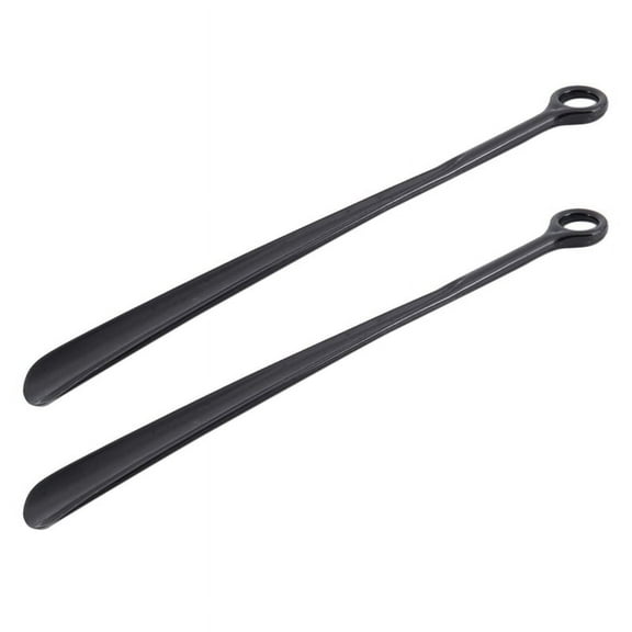 2X 18.5inch Plastic Extra Long Handle Shoe Horn Shoehorn Flexible Easy Sturdy Aid, Black