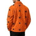 thumbnail image 5 of Havenx Men's Halloween Print Corduroy Jacket Long Sleeve Button Down Jacket with Pockets Lapel Collar Coats Loose Fit Fall Winter Vintage Casual Clothing,Saffron 3XL, 5 of 6