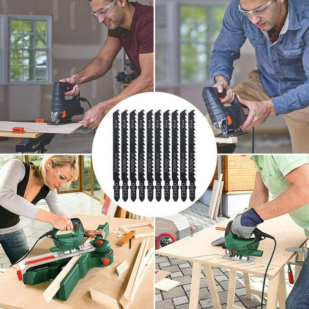 20PCS T Shank Jigsaw Blades Tool for Wood Plastic Metal Compatible with 90%  Power Jig Saws Such as Bosch DEWALT RYOBI One+ Makita SKIL Black+Decker  Includes 4 Each of T101B T101AO T144D
