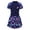 Navy Blue, variant on inhzoy Kids Girls Swimsuit Flower Printed Short Sleeve Swimming Dress with Bulid-in Shorts Zipper Front Swim Costume Competition Navy Blue 8-9