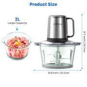 ORFELD Meat Grinder Electric Food Chopper, 2 Speeds 8 Cup Food Processor New, Silver