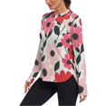 thumbnail image 2 of FORMRS Womens Long Sleeve Shirts UPF 50+ Sun Protection Quick Dry Fishing Hiking Tops, Size S-2XL, Pink and Red Flowers, 2 of 8