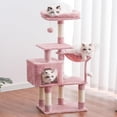 thumbnail image 2 of Cat Tree with Toy, Cat Tower condo for Indoor Cats, Cat House with Padded Plush Perch, Cozy Hammock and Sisal Scratching Posts,Skin Pink, 2 of 14