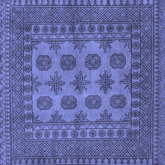 Ahgly Company Indoor Square Southwestern Blue Country Area Rugs, 3' Square