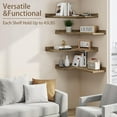 thumbnail image 6 of Floating Corner Shelves Set of 4, Rustic Pine Wooden Floating Corner Wall Shelf for Wall Décor Storage, L Shaped Corner Shelf Wall Mount For Bedroom, Living Room, Bathroom, Kitchen, Light Brown, 6 of 11