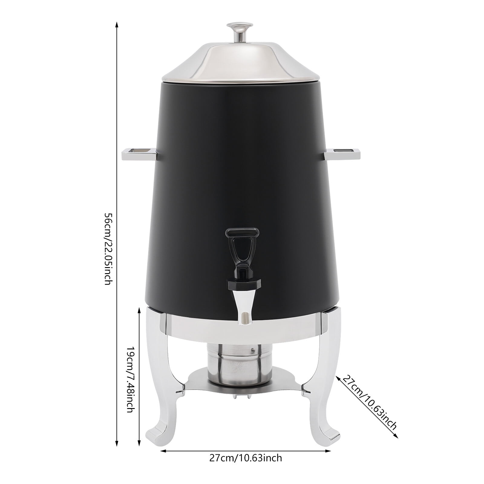 Beverage Dispenser for Coffee Tea Hot Water with Stand & Fuel Holder Black New!