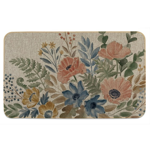 CounterArt "Botanical Blends" Indoor/Outdoor Natural Linen Look Floor Mat