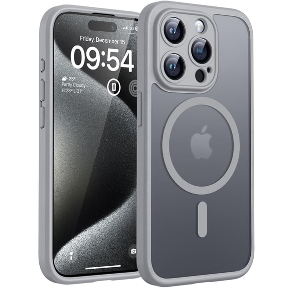 Funda de teléfono TOCOL Magnetic para iPhone 15 Pro de 6.1 pulgadas (gris)