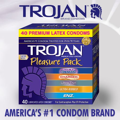 TROJAN Pleasure Pack, 40 Assorted Condoms