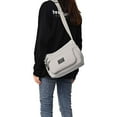 thumbnail image 3 of BadPiggies Women Nylon Crossbody Bag Waterproof Shoulder Handbag Lightweight Casual Messenger Purse Multi Zipper Pockets - Gray, 3 of 9