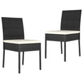 thumbnail image 1 of Sillas de comedor para patio VidaXL, poliratán, color negro (2 unidades), 1 of 6