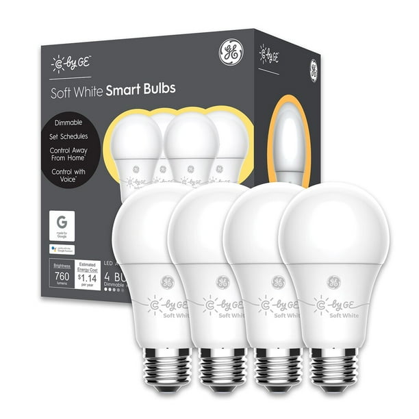 C by GE Soft White Smart Bulbs (4 LED A19 Light Bulbs)