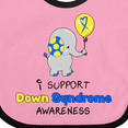 thumbnail image 4 of Inktastic I Support Down Syndrome Awareness Elephant with Balloon Boys or Girls Baby Bib, 4 of 4