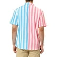 thumbnail image 3 of MODA NOVA Big & Tall Men's Casual Summer Vertical Stripes Patchwork Shirts, 3 of 6