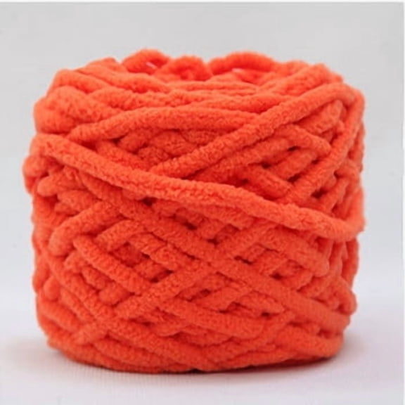 Nvzi Thick Yarn, Polyester Material, Soft & Bulky, Ideal for Scarves, Blankets, Bags, Cute Decorations, Perfect for Knitting & Crocheting, Premium Thick Yarn for All Crafts​,orange