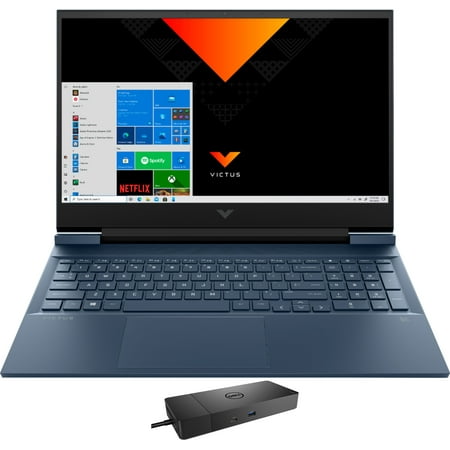 HP Victus 16z Gaming/Entertainment Laptop (AMD Ryzen 5 5600H 6-Core, 16.1in 60Hz Full HD (1920x1080), NVIDIA RTX 3050 Ti, 32GB RAM, Win 10 Pro) with WD19S 180W Dock