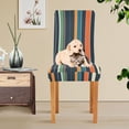 thumbnail image 4 of Yayeee 2 Pack Dining Chair Covers Stretch Parson Chairs Slipcovers Seat Protector, Navy Blue Stripes, 4 of 6
