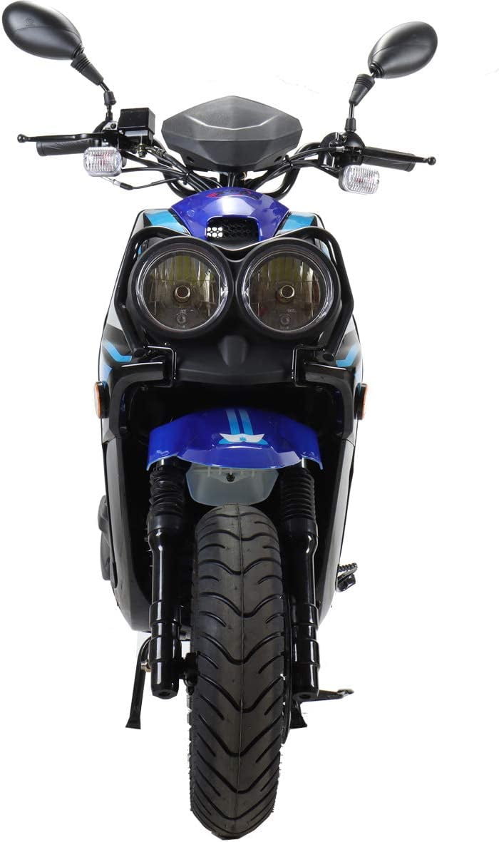 X-Pro Brand New 150cc Gas Moped Motorcycle, 12" Aluminum Wheels Electric/Kick Start Dual Headlights