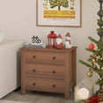 thumbnail image 4 of Costway 2 PCS 3-drawer Dresser with Convenient Handles Smooth Slide Rails Accent Table Brown, 4 of 9