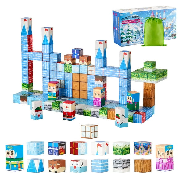 VEVOR Magnetic Blocks 150 PCS Glacier Castle Set STEM Montessori Sensory Toys