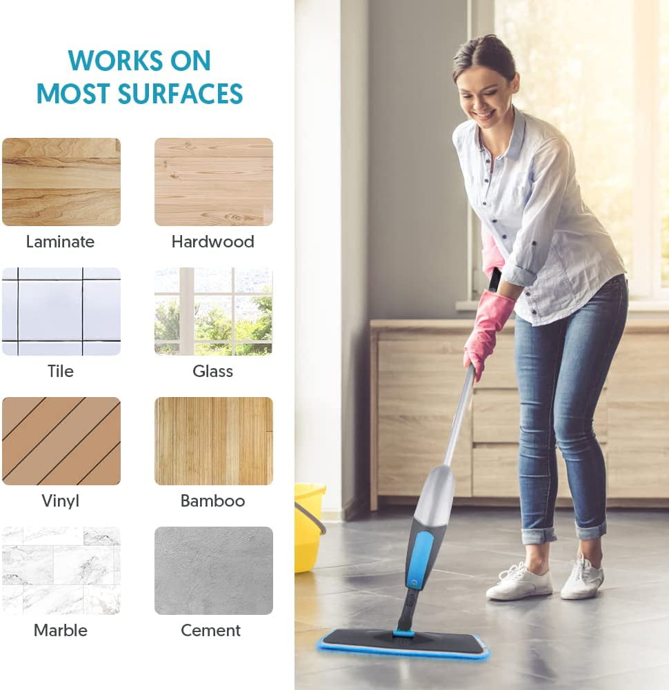Microfiber Spray Mops With Replacement Mop Pads Dry And Wet - Temu