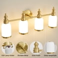 thumbnail image 6 of Bathroom Vanity Light Over Mirror, 4 Light Gold Bathroom Light Fixtures with Frosted Milk Glass, Modern Vanity Lighting Wall Mount, 6 of 7