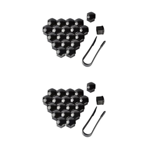 Speravity Paquete de 20 tapas para tuercas de rueda de coche, cubierta de cabeza de tornillo de cubo de coche antioxidante Exterior Universal, Negro 17 mm 2piezas