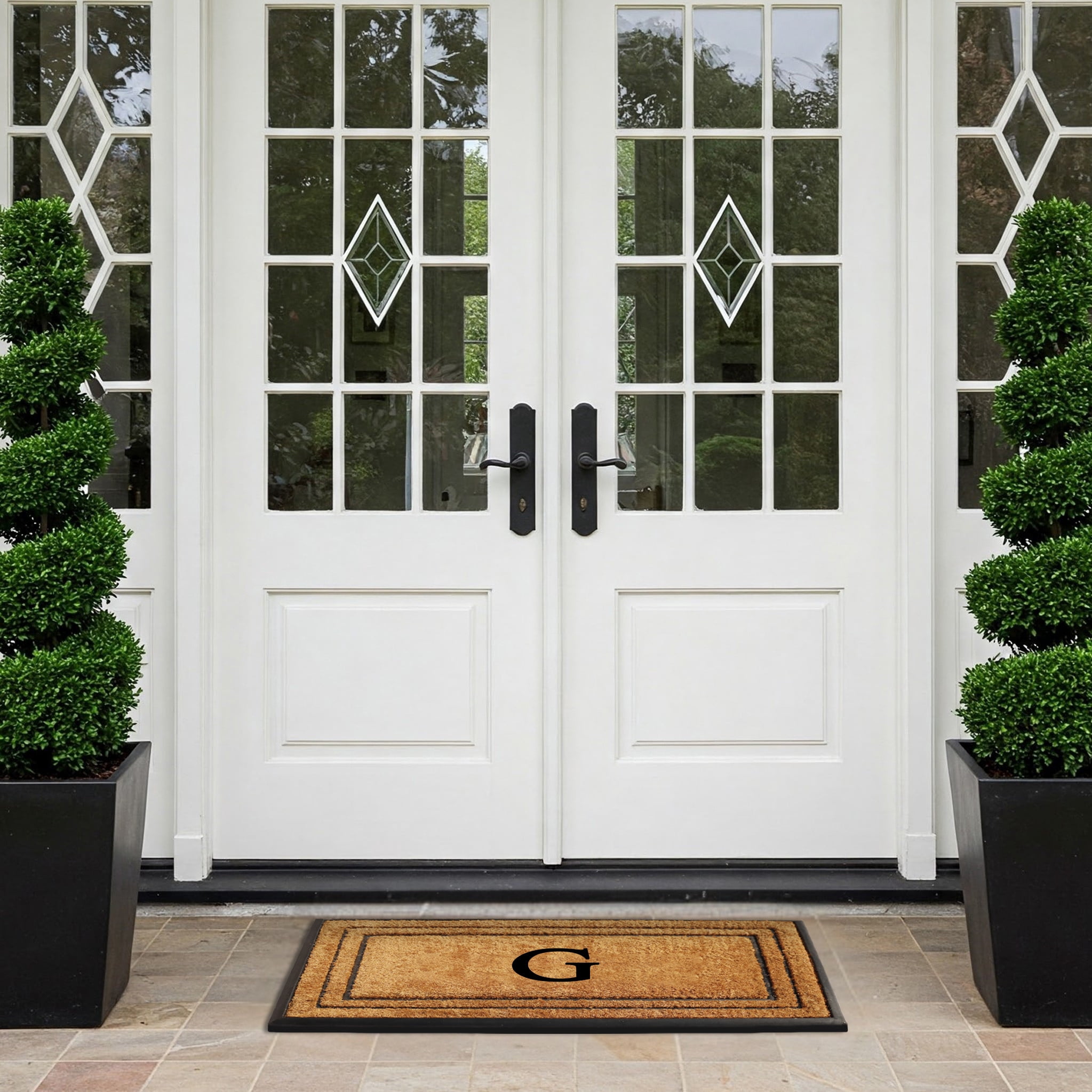 A1 Home Collections Natural Coir & Rubber Door Mat, Long-Lasting Entrance Doormats for Front Door, Thick & Non-Slip Durable Outdoor Entry Mat 24" x 39"