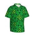 thumbnail image 3 of Xecao St Patrick's Day5 print Hawaiian shirt - a stylish short-sleeve button-down for men, perfect for casual beach and tropical outings., 3 of 9