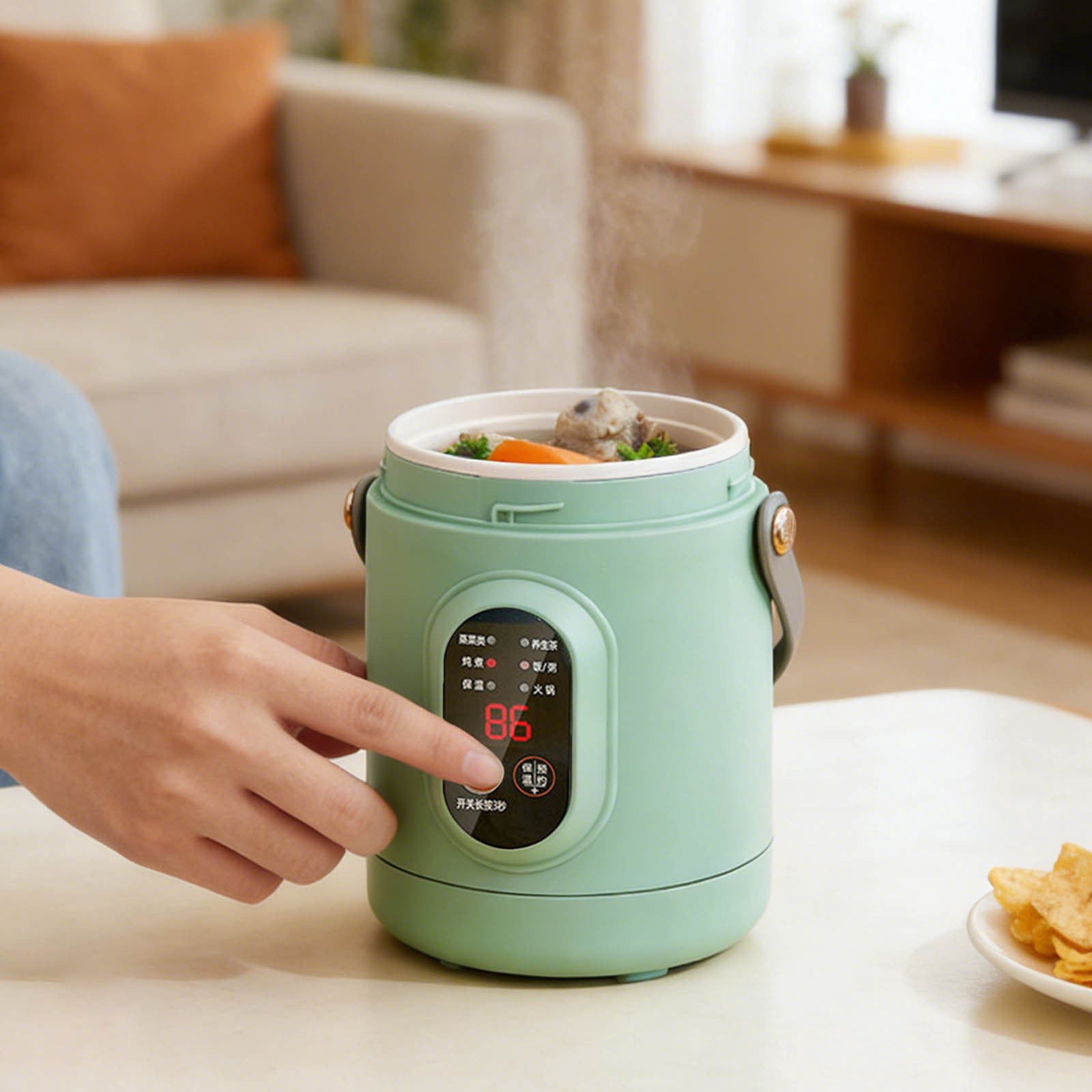Multifunctional Portable Cooking Ceramic Glazed Inner With Steamer And 12 Hour Timer For Meals Kitchen Utensils Set Silicone Cooking Utensils Tasty Kitchenware Set Rice Cooker 3 Cups Wooden Cooking