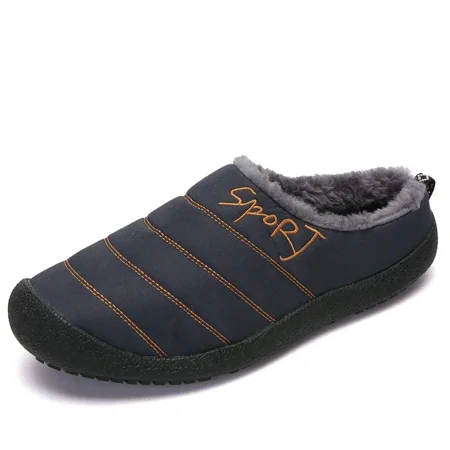 

House Casual Platform Shoes Slippers Slides for Men Comfortable Round Toe Wear-Resistant Comfortable Flexible Wild Keep Warm (Blue 44)