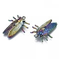 thumbnail image 2 of U8MO 20pc Rainbow Alloy Cicada Pendant Multi-color Animal Metal Dangle Charms 28x23mm, 2 of 3