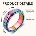 thumbnail image 3 of Jstyle Stainless Steel Fidget Rings for Anxiety for Women Spinner Ring 6mm Rose Gold Ring Thumb Ring Size 5-9, 3 of 9