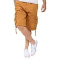 thumbnail image 2 of Mens Casual Slim Fit Cotton Solid Multi-Pocket Cargo Twill Shorts Mud 40, 2 of 6