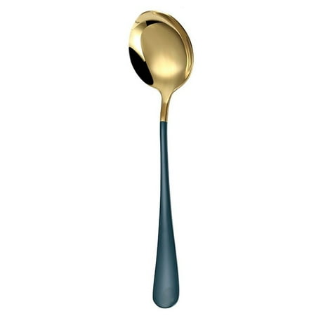 

304 Stainless Steel Spoon Long Handle Family Soup Spoon Stainless Steel Restaurant Kitchen Cooking Spoon Round Kitchen Tableware