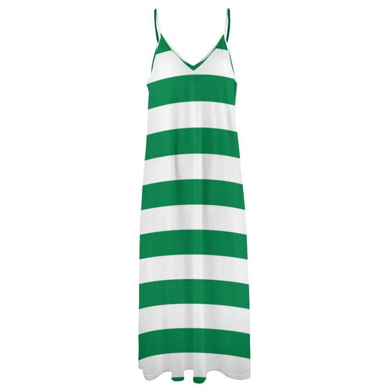 green and white striped summer dress V-neck Striped Poplin Tie Back Maxi – Peacocks & Pearls Lexington main image 0