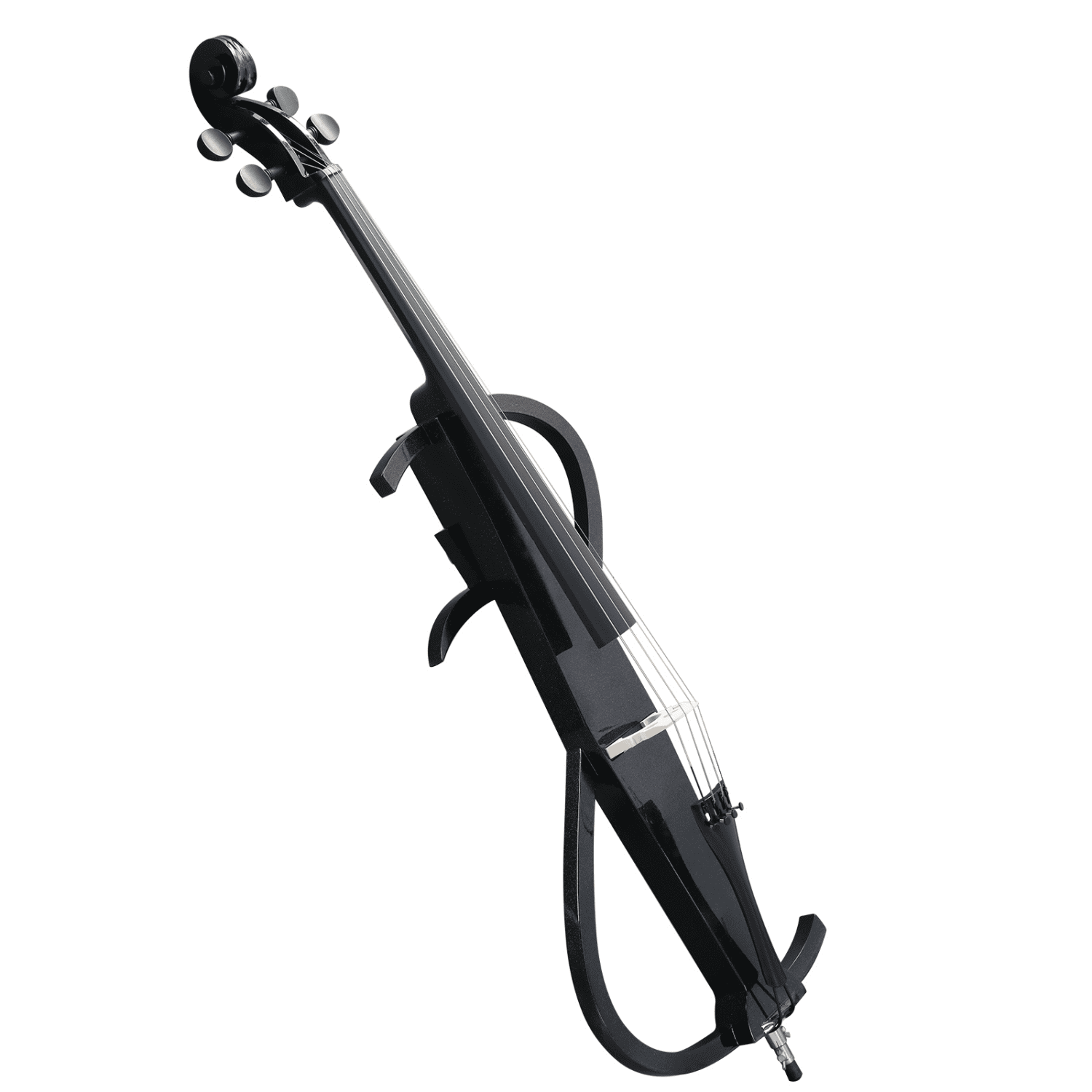 Hassch 4/4 Electric Cello with Case and Headphones, Electric Cello Kit with Bow, Rosin and Connecting Cable, Musical Instrument for Beginners, Black