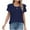Navy, variant on Annhoo Summer Tops for Women Cute Tiered Layer Ruffle Short Sleeve Crewneck Keyhole Tops Front Pleated Basic Tees