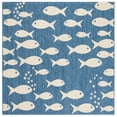 thumbnail image 3 of SAFAVIEH Courtyard Trena Fish Print Indoor/Outdoor Area Rug, 4' x 5'7", Blue/Beige, 3 of 5
