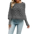 thumbnail image 2 of Shawl Sweaters for Women 2025 Long Batwing Sleeve Shrug Scarf Knitted Crochet Wrap Fall Winter Outfits, 2 of 6